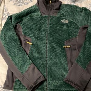 North Face fleece Jacket - Green/Dk Gray, Men's Medium.